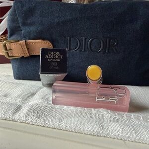 Dior Addict Lip Glow with Pink Case and Yellow Citrus Balm
